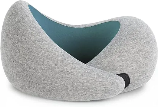 Ostrichpillow Go - Luxury Travel Pillow with Memory Foam | Airplane, Car, Neck Rest (One Size, Blue Reef)