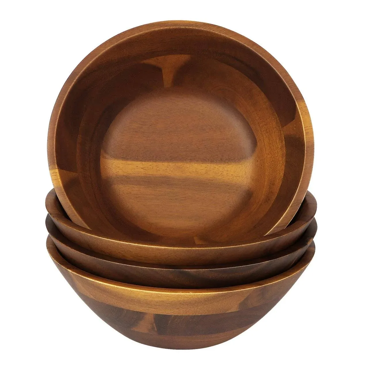 Wooden Bowls, Salad Bowl 7 Inch Set of 4