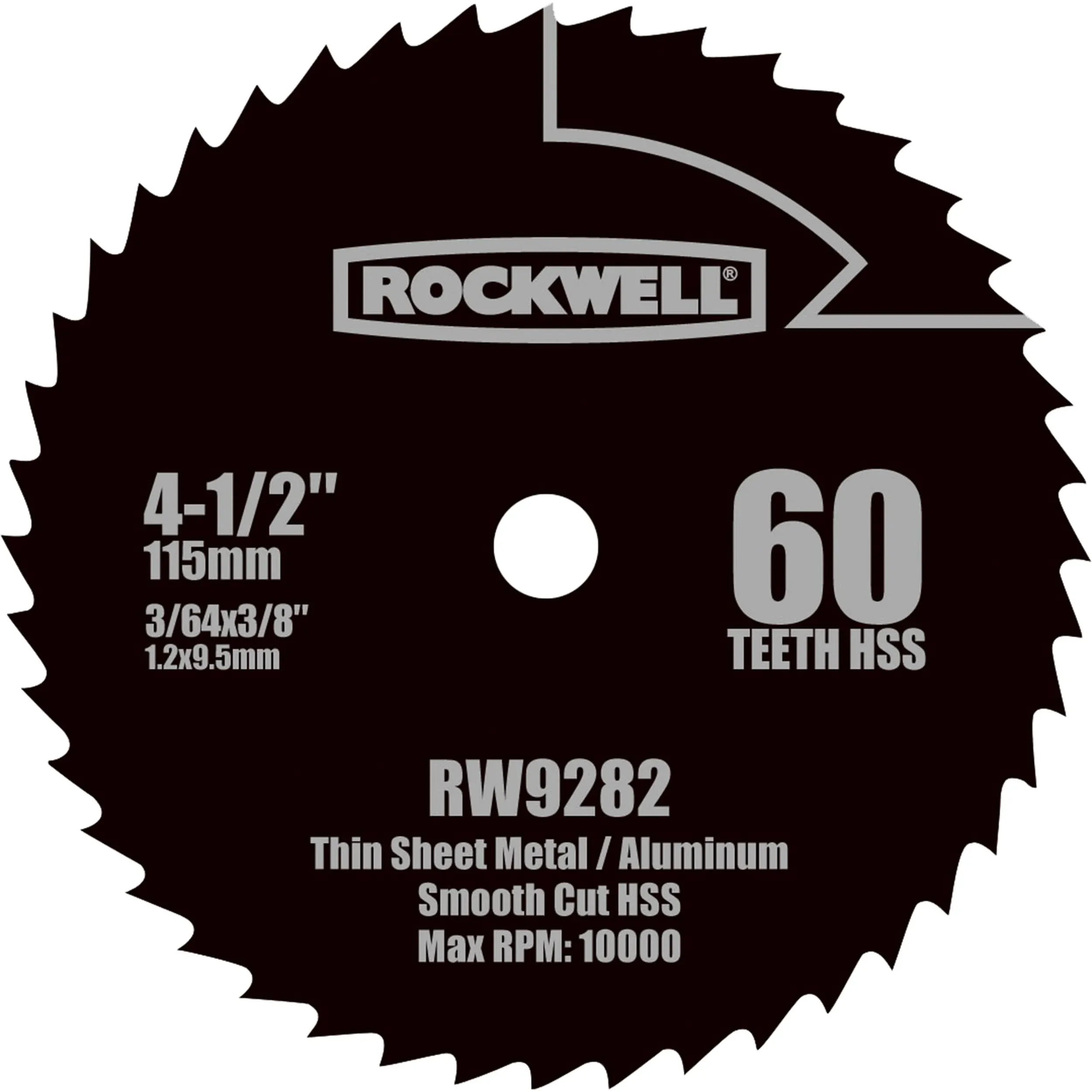 Rockwell RW9282 4 1/2-Inch 60T High Speed Steel Compact Circular Saw Blade