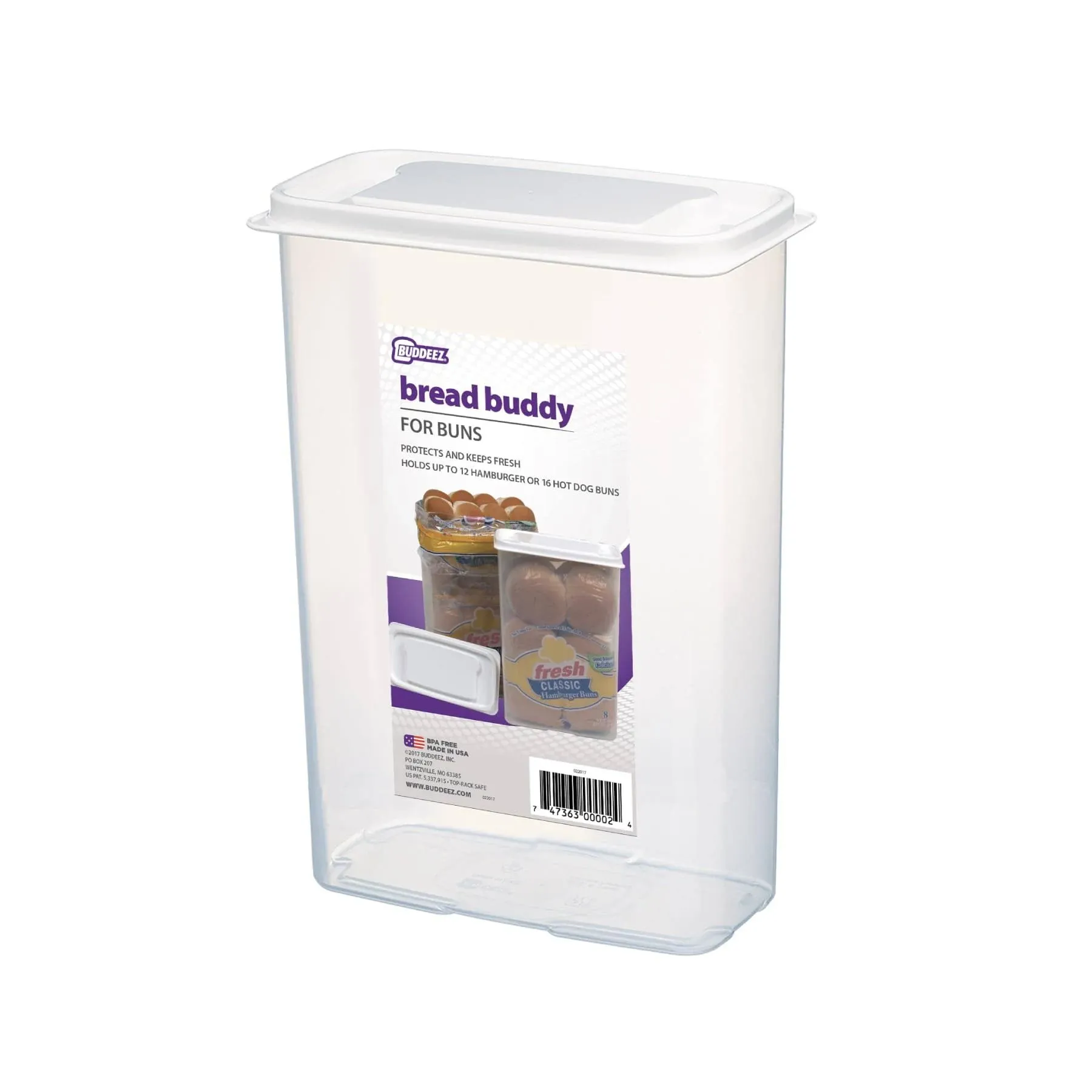 Bread Buddy Bread Box " Fresh Bread Storage Container Plastic Sandwich