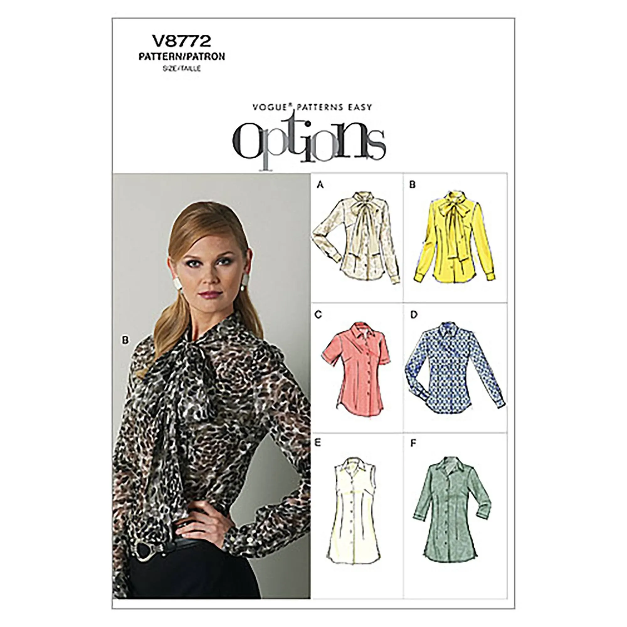 Vogue Patterns V8772 Misses' Blouse, Size E5 (14-16-18-20-22)