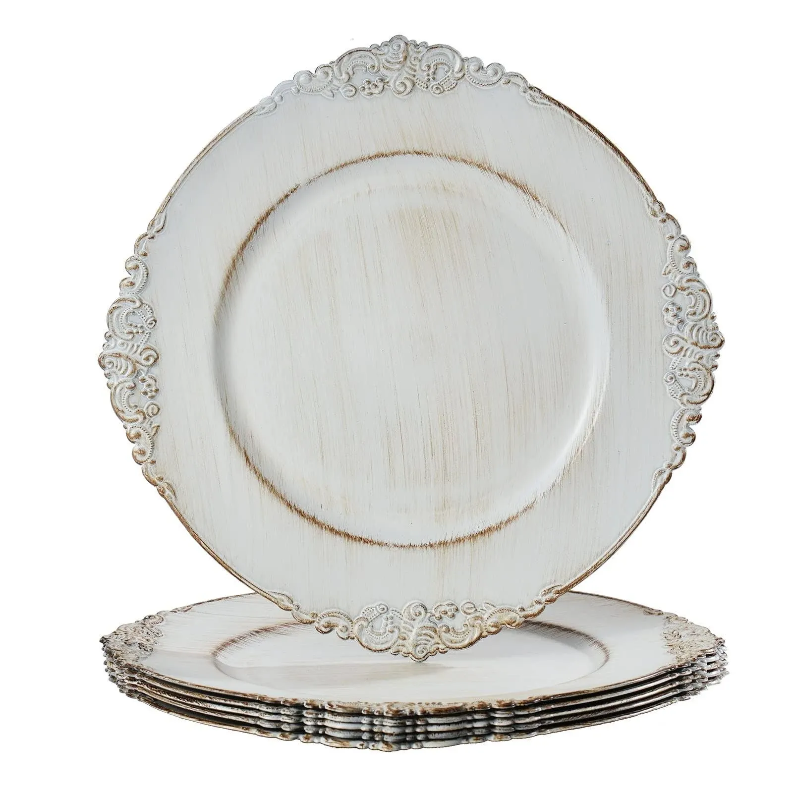 MAONAME Antique White Charger Plates, Round Antique Plate Chargers for Dinner ...