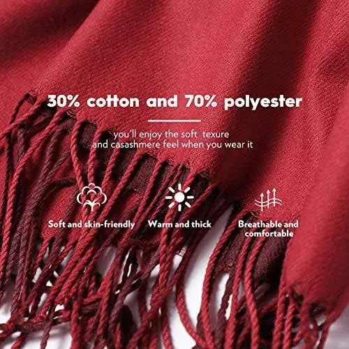 maamgic Women's Scarf Pashmina Shawls and Wraps for Evening Dresses Travel Office Winter Wedding Cashmere Feel Large Scarves