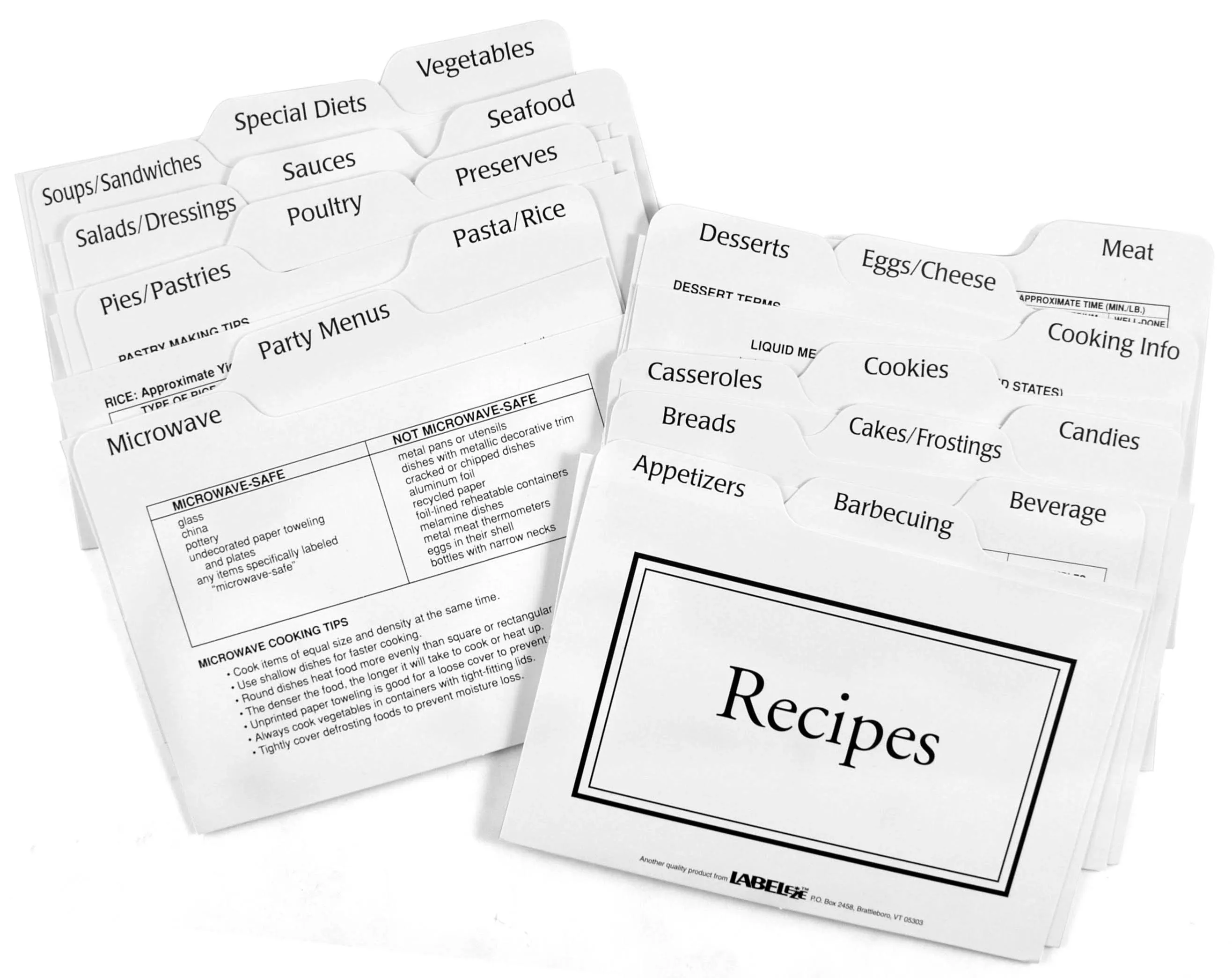 Labeleze 4-by-6-Inch Recipe Card Divider Set