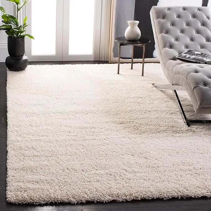 SAFAVIEH California Shag Collection Area Rug - 8' x 10', Beige, Non-Shedding & Easy Care, 2-inch Thick Ideal for High Traffic Areas in Living Room, Bedroom (SG151-1313)