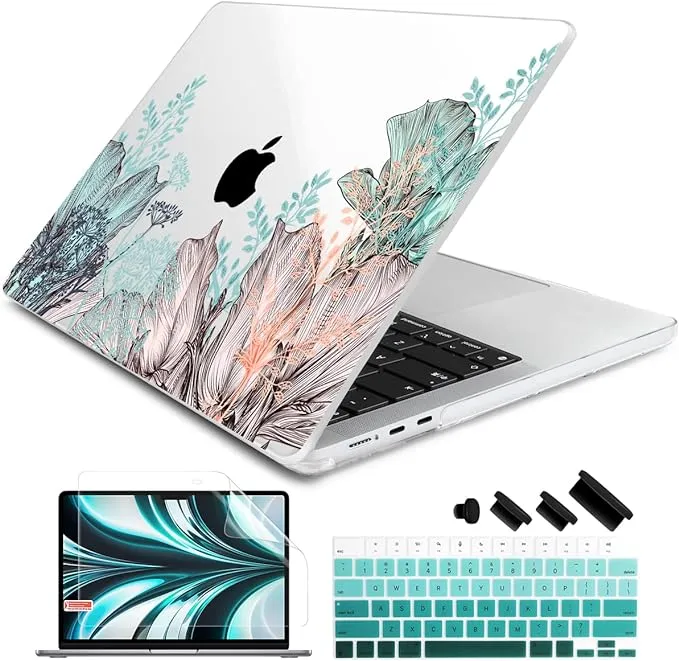 DONGKE for M3 MacBook Air 13.6 Inch Case 2022 2023 2024 A2681 M2 Chip A3113, Frosted Plastic Hard Shell Case Cover for MacBook Air 13.6" with Retina Display Fits Touch ID - Summer Field