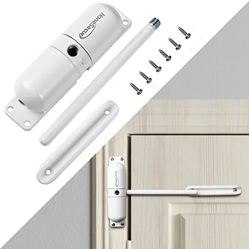 Safety Spring Door Closers, Adjustable Closing Door Hinge, Automatic Stopper Fire Rated, to Convert Hinged Doors to Self Closing Doors - White