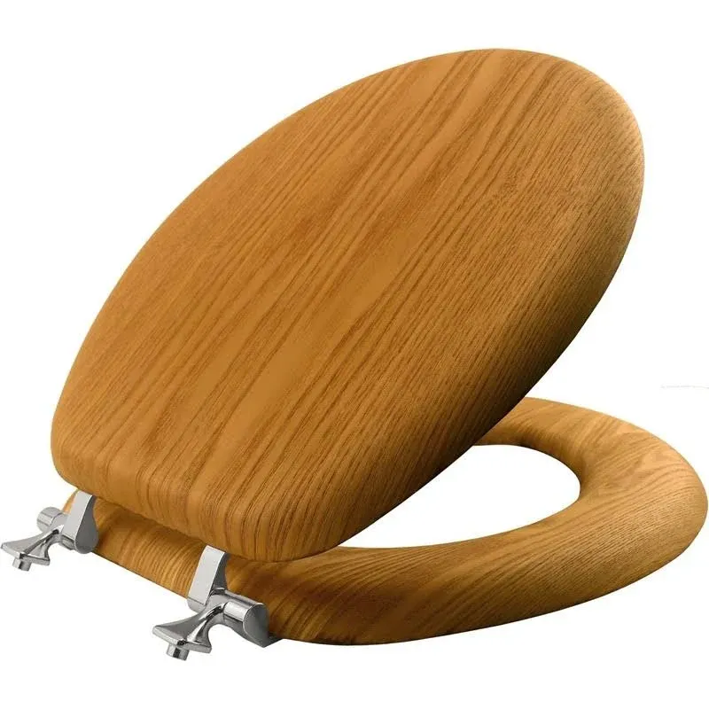 Mayfair Round Natural Oak Wood Veneer Toilet Seat