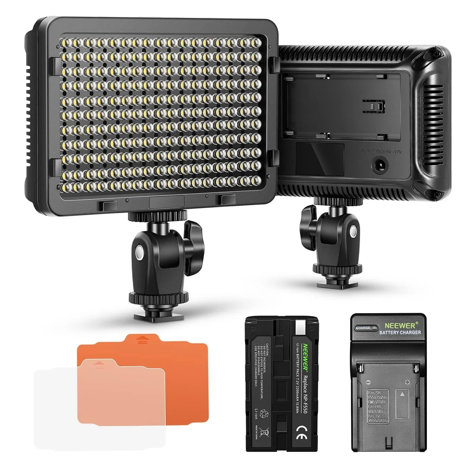 Neewer 176 LED Luz de Video Ultra Brillante Regulable para Cámara con Montura de 1/4-Pulgadas Rosca para Canon, Nikon, Pentax, Panasonic, Sony, Samsung y otras Cámaras DSLR, 3200-5600K