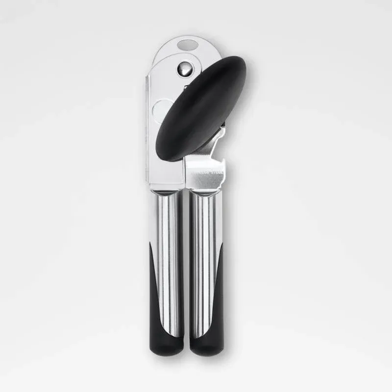 OXO Steel Soft Handled Manual Can Opener - Stainless Steel - With Bottle Opener