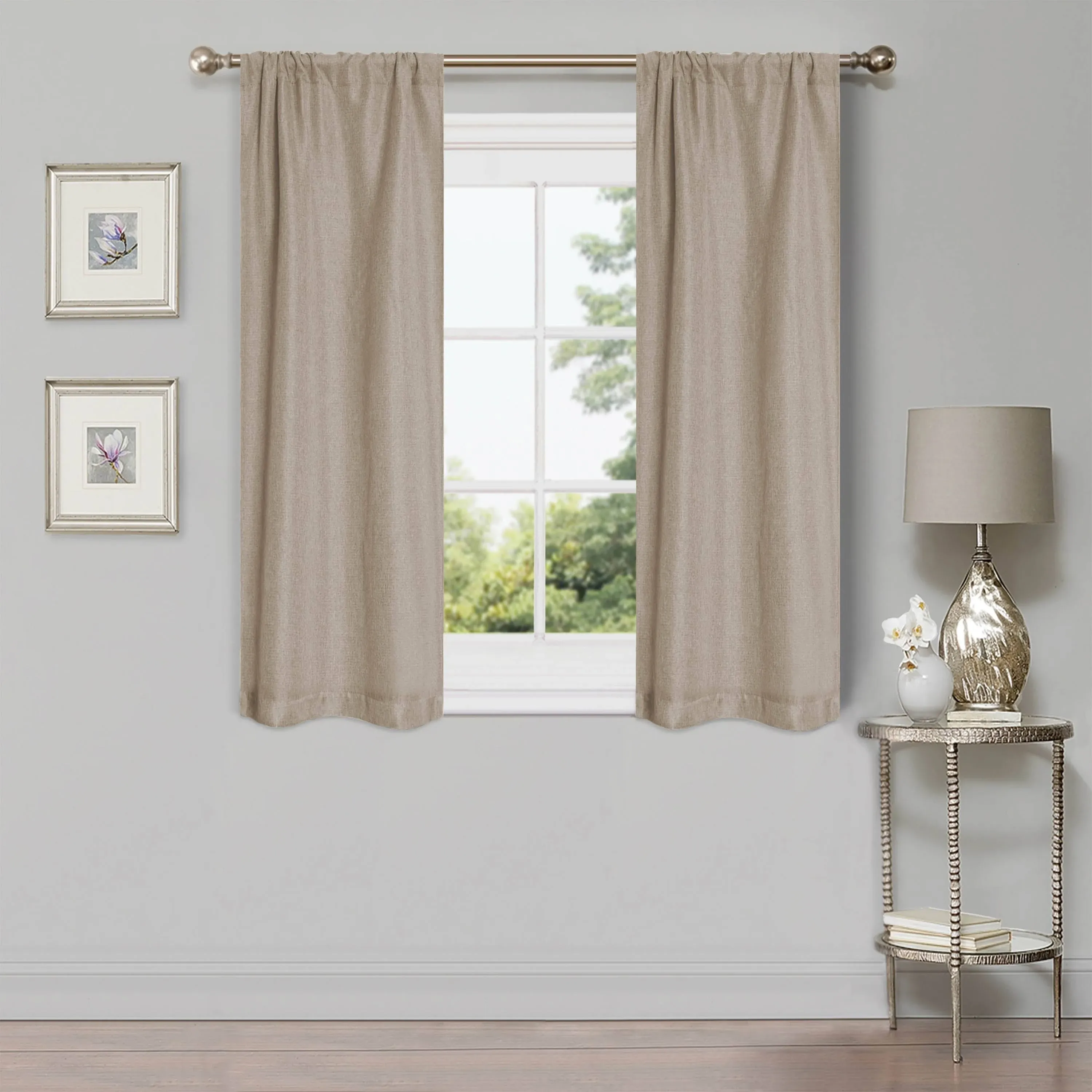 Superior Linen Solid Blackout Curtain Panels - Coriander / 26" x 63"