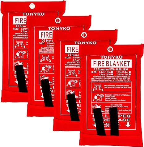 TONYKO Emergency Fire Blankets, Flame Retardant Protection and Heat Insulation Designed for Kitchen,Fireplace,Grill,Car,Camping