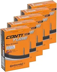 Continental Bicycle Tubes Race 28 700x20-25 S42 Presta Valve 42mm Bike Tube - Value Bundle 5-in-1 Bicycle Tube 700c