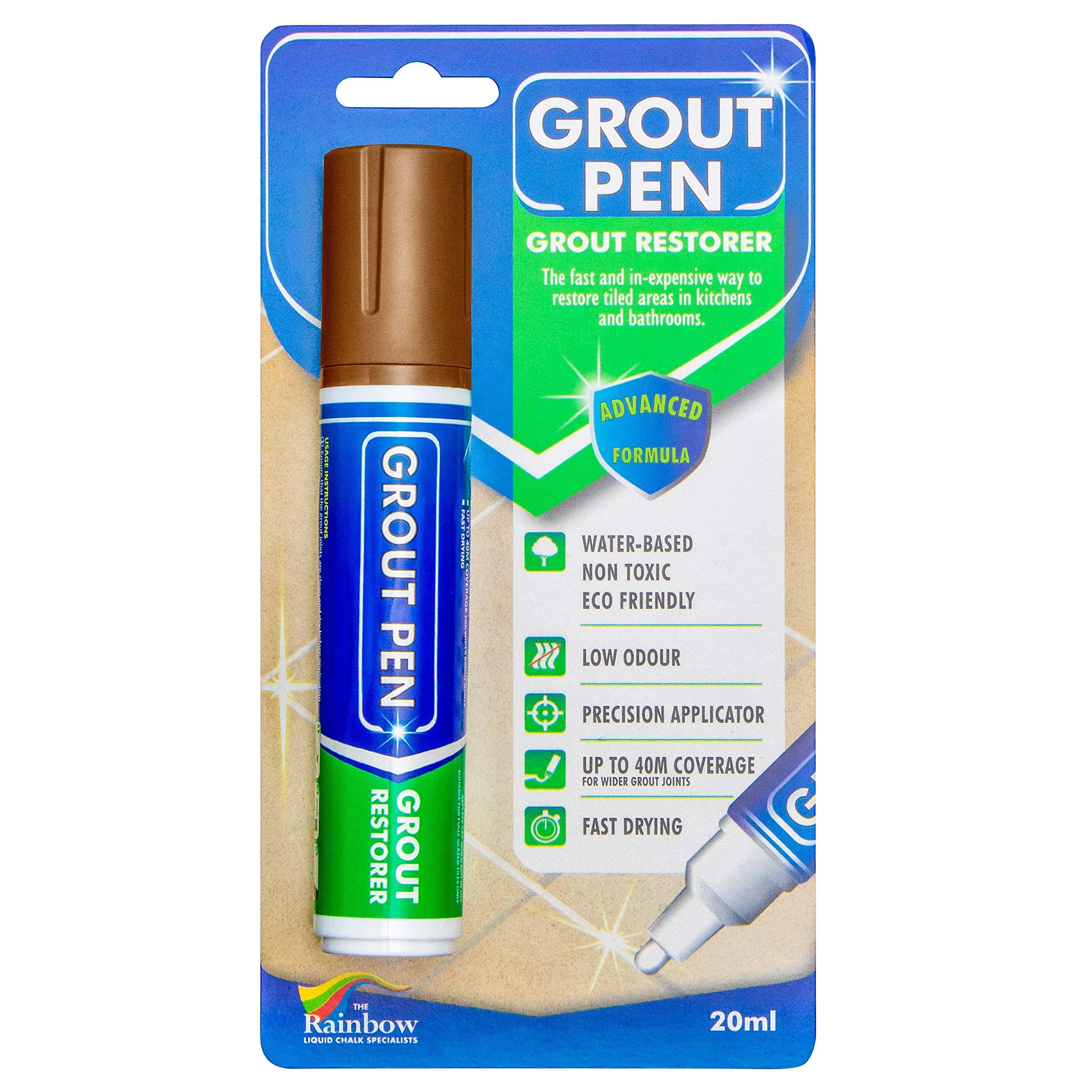 Grout Pen Brown Tile Paint Marker: Waterproof Tile Grout Colorant and Sealer Pen ...