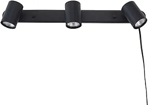 Globe Electric 59467 3-Light Plug-in Track Lighting, Matte Black, Bulb Not Included