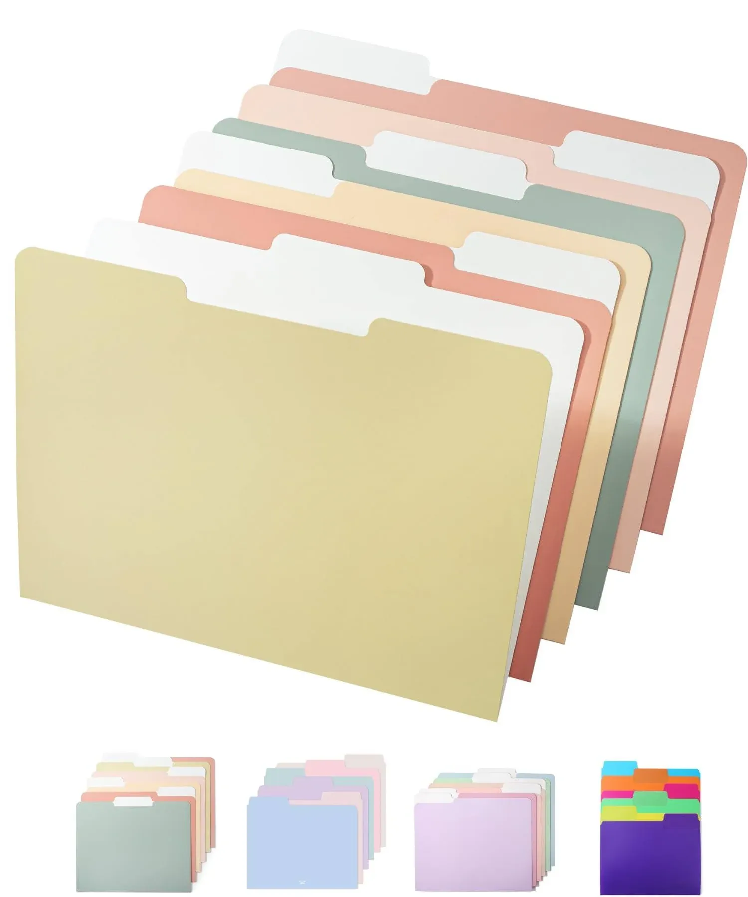 Mr. Pen- File Folders, 18 Pack, Vintage Colors, 1/3-Cut Tab, File Folders Letter ...