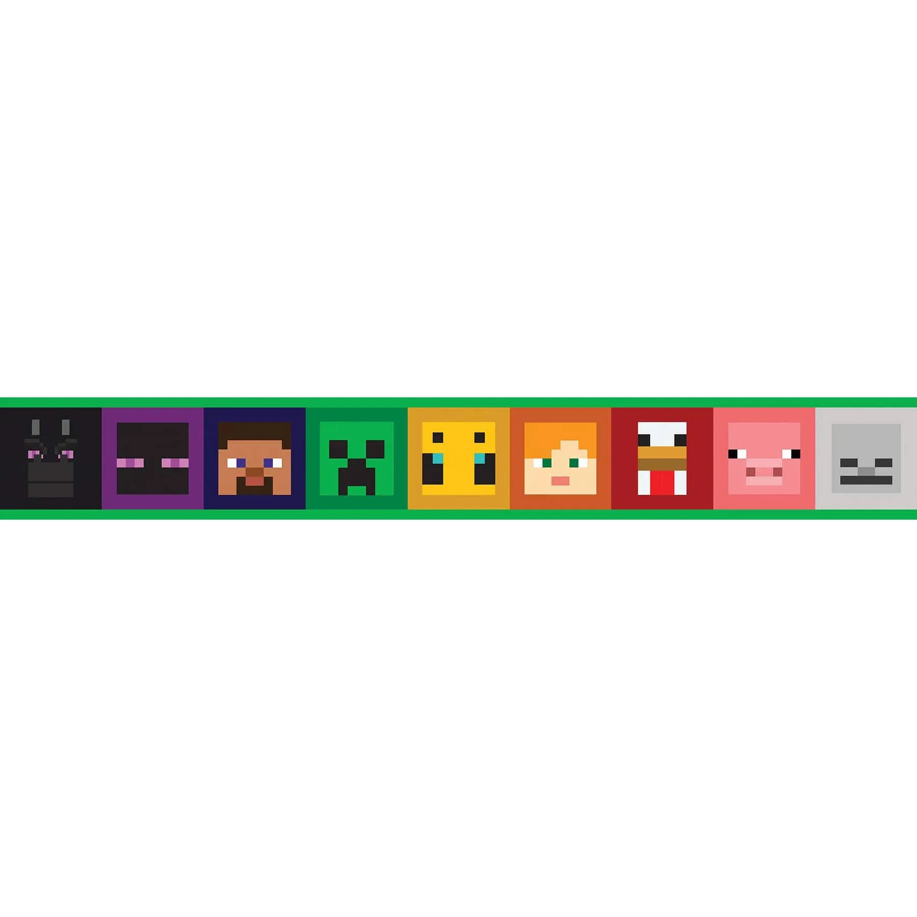 RoomMates Minecraft Iconic Faces Peel and Stick Wallpaper Border, RMK12377BD