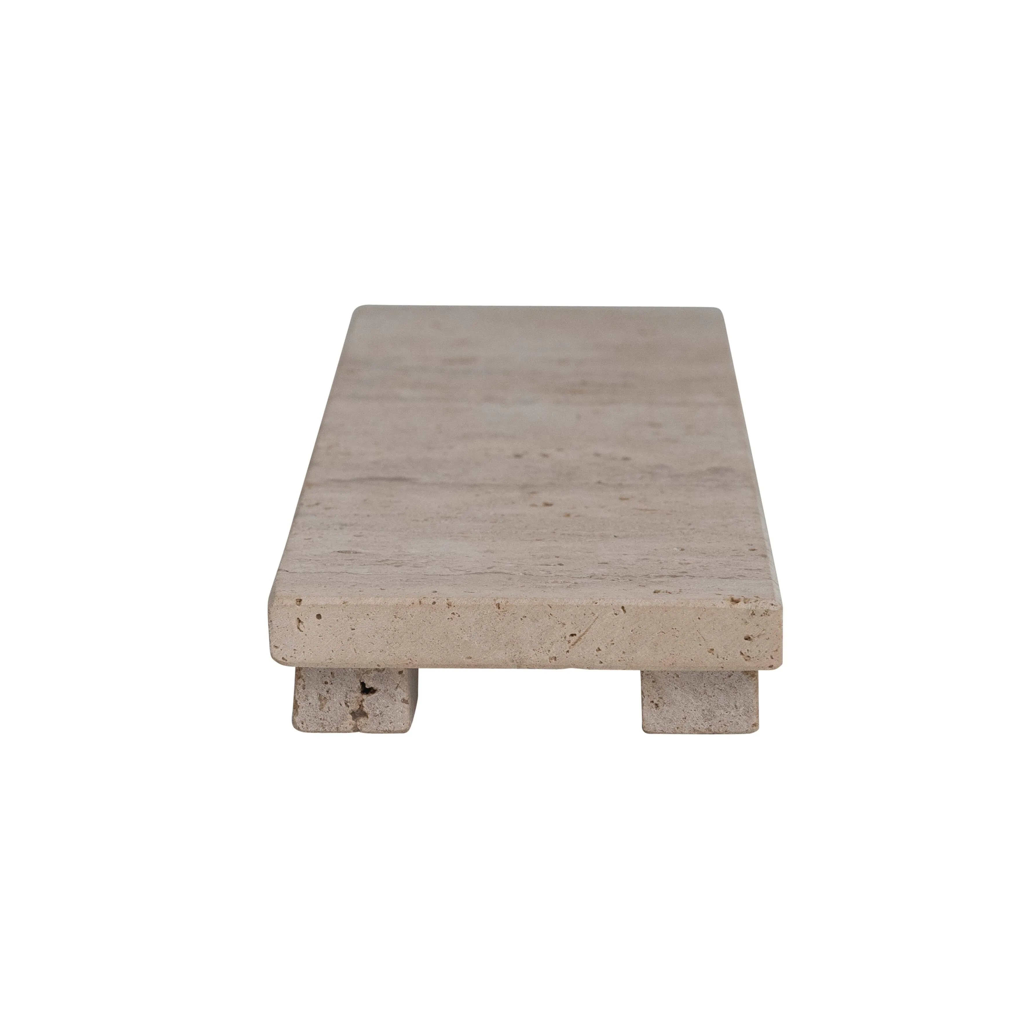 Footed Travertine Serving Board