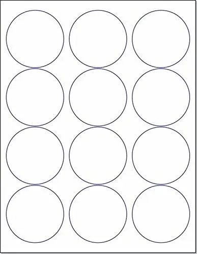 NextDayLabels - Laser/Ink Jet White Labels (2-1/2" Round - 12 per Page | 1,200 ...