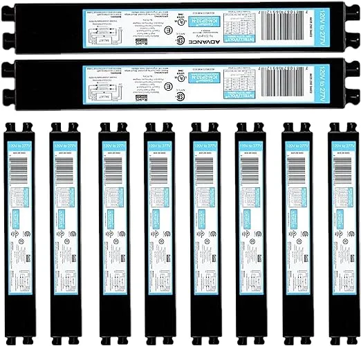 ICN2P32N, 120-277V, 50-60Hz Input Frequency, Solid Wire Type, Instant Start Centium Electronic Fluorescent Ballast for 2 F32T8 Lamp Type, Indoor/Outdoor Use with Automatic Restart Ballast Box, 10 Pack