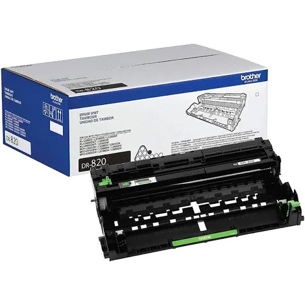 Brother Genuine DR820 Drum Unit - 1 Each - Laser - Black