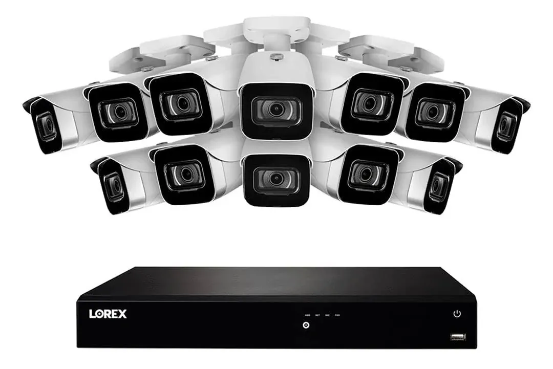 Lorex Fusion 4K Security Camera System w/ 3TB NVR - 16 Channel Wired Home Security System w/ 12 Metal Cameras - Motion Detection, Color Night Vision, Weatherproof Surveillance