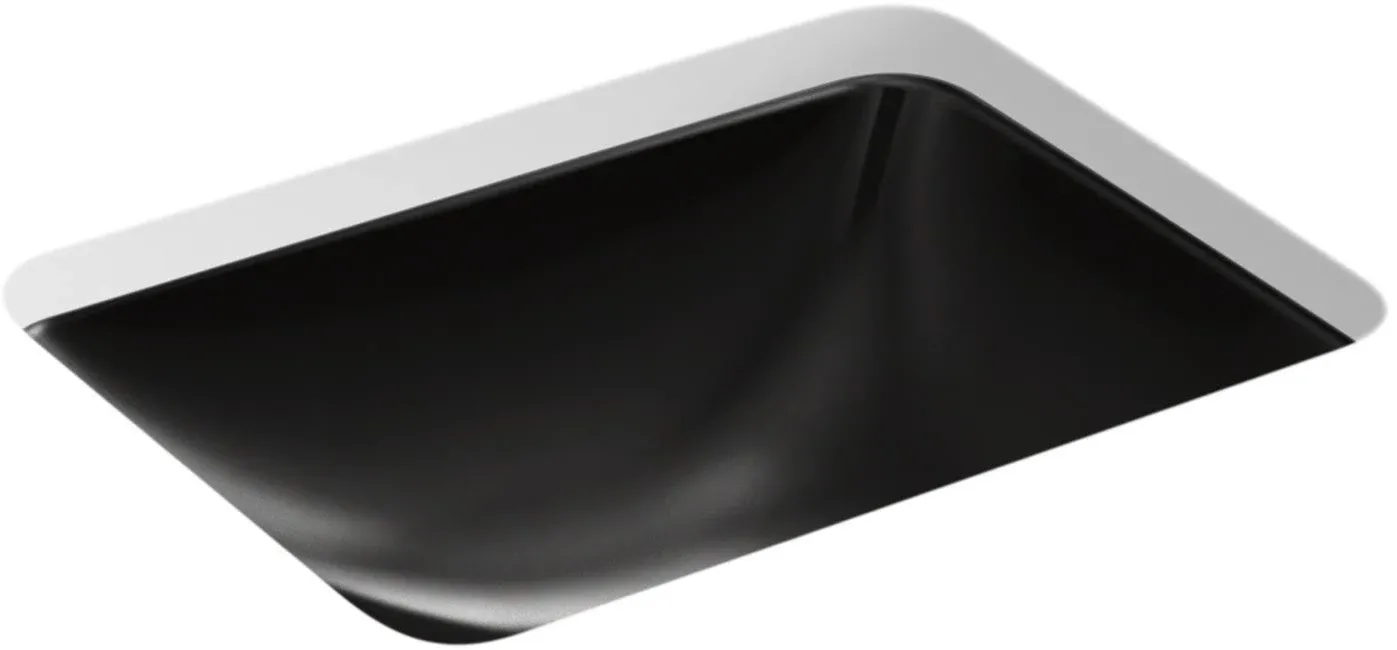 Kohler K-20000-7 Caxton Rectangle Undermount Bathroom Sink - Black