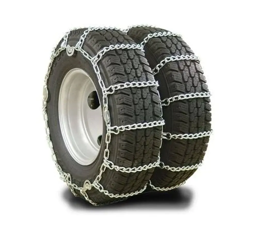 (Set of 2) 22.5&#034; Twist Link Dual Snow Tire Chain for Semi Trucks - Tire Traction