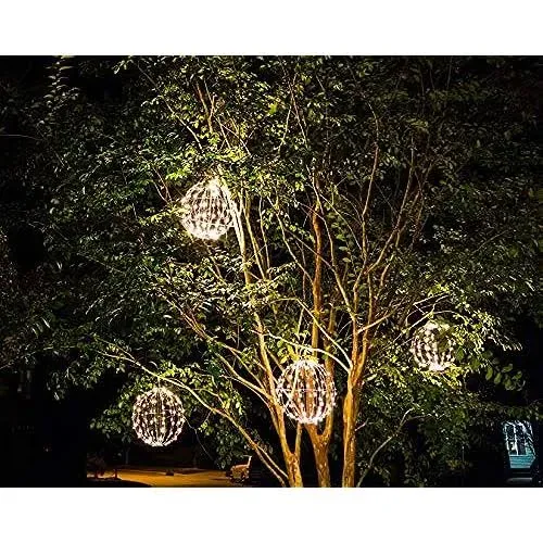 Elf Logic 3 Pack 12” Outdoor/Indoor LED Christmas Light Balls. Durable, Waterproof, Long-Lasting, Lightweight Bright Light Ball. Warm LED Lights for Holiday Decor, Patio, Wedding Decor