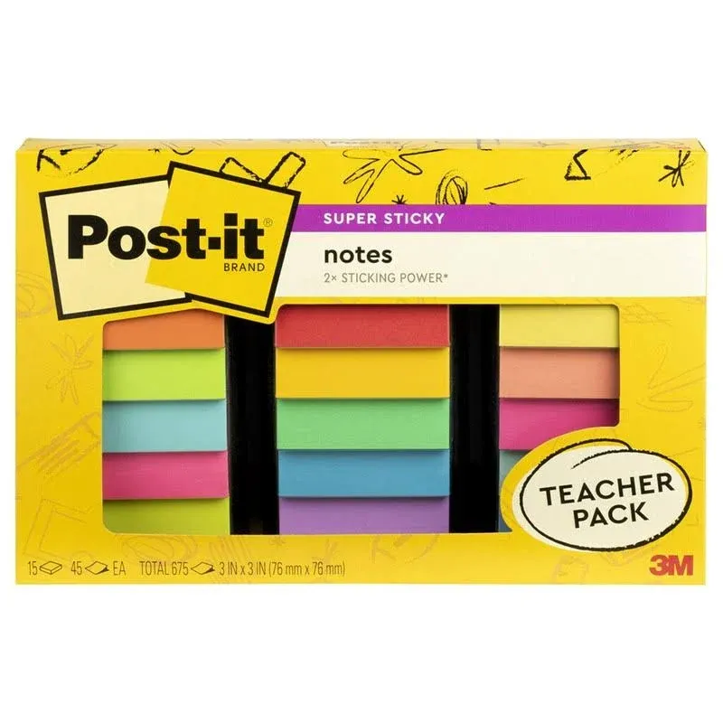 Post-it Super Sticky Notes Teacher Pack