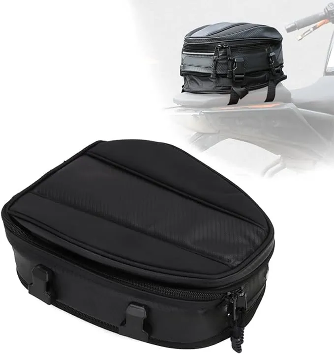 JFG RACING Motorcycle Tail Bag,Universal 11.5L Multifunctional Rear Seat Luggage Bags for Most Motorcycle Dirt Pit Street Sports Bike