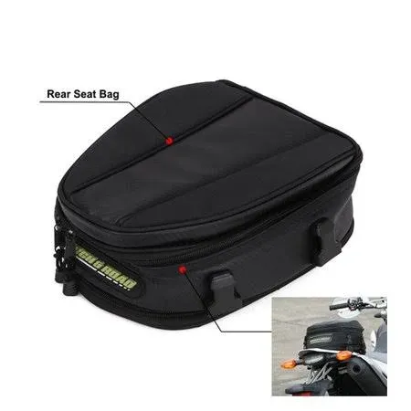 JFG RACING Motorcycle Tail Bag,Universal 11.5L Multifunctiona<wbr/>l Rear Seat Luggage