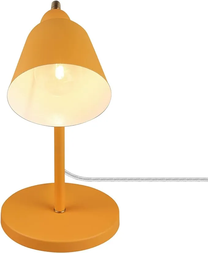 Novogratz X Globe 56083 16&#034; Desk Lamp, Matte Orange, Adjustable Brass Gooseneck,