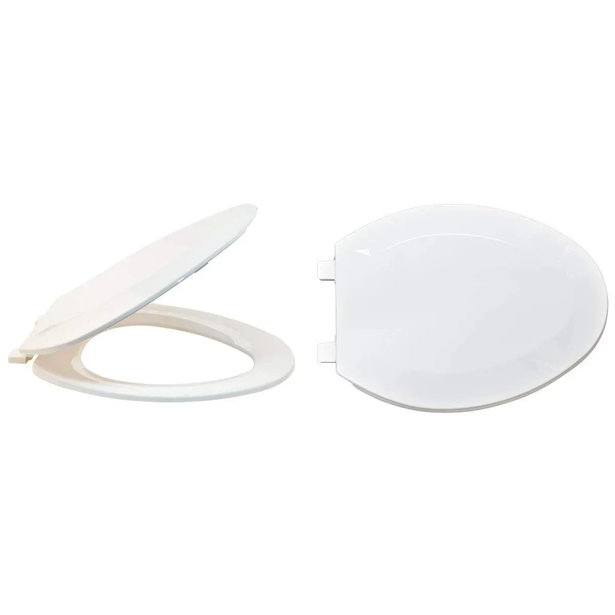 Bn Pacific Toilet Seat With Cover, Plastic, Elongated, Promo Closed front White