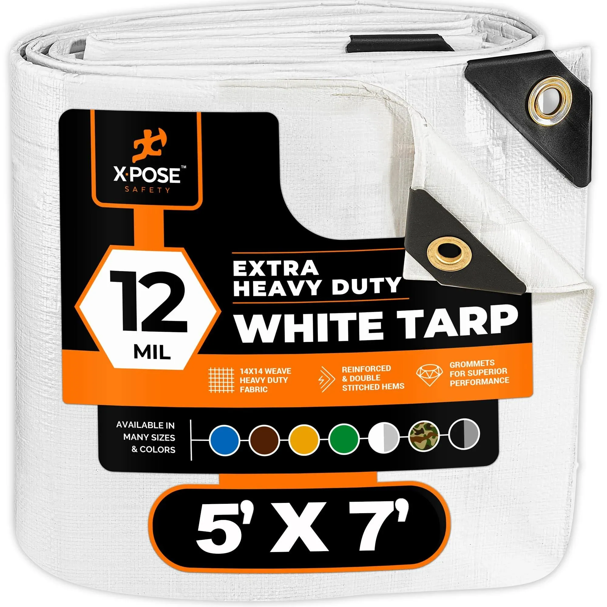 Xpose Safety Heavy Duty White Poly Tarp Multipurpose Protective Cover WHD