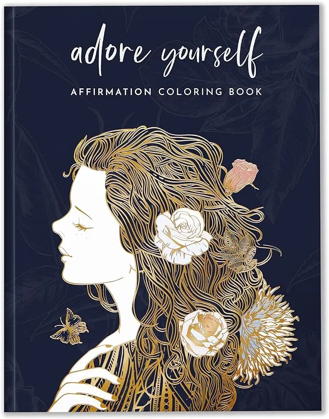 RYVE Adult Coloring Book for Women - Affirmations Coloring Books for Adults Relaxation - Mindfulness Coloring Book for Adults, Stress Relief Coloring Book, Self Love Gifts, Coloring Book Adult