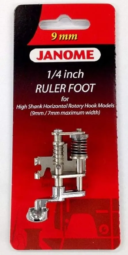 Janome 1/4" Ruler Foot for High Shank Models (9mm or 7mm Maximum Width)