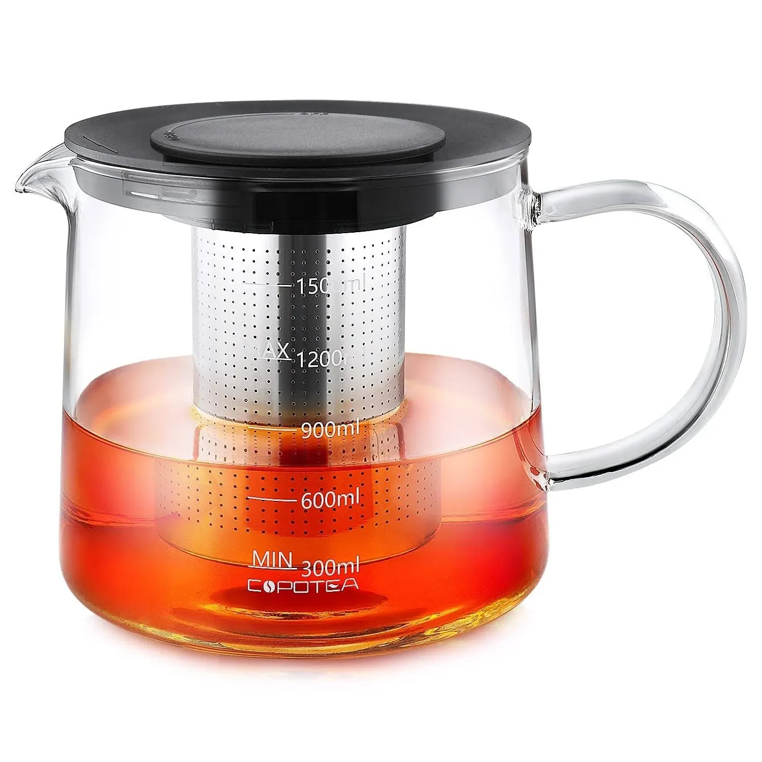 Glass Teapot with Infuser - 1500ml/50 OZ Tea Kettle Stovetop Safe Tea Pot for...