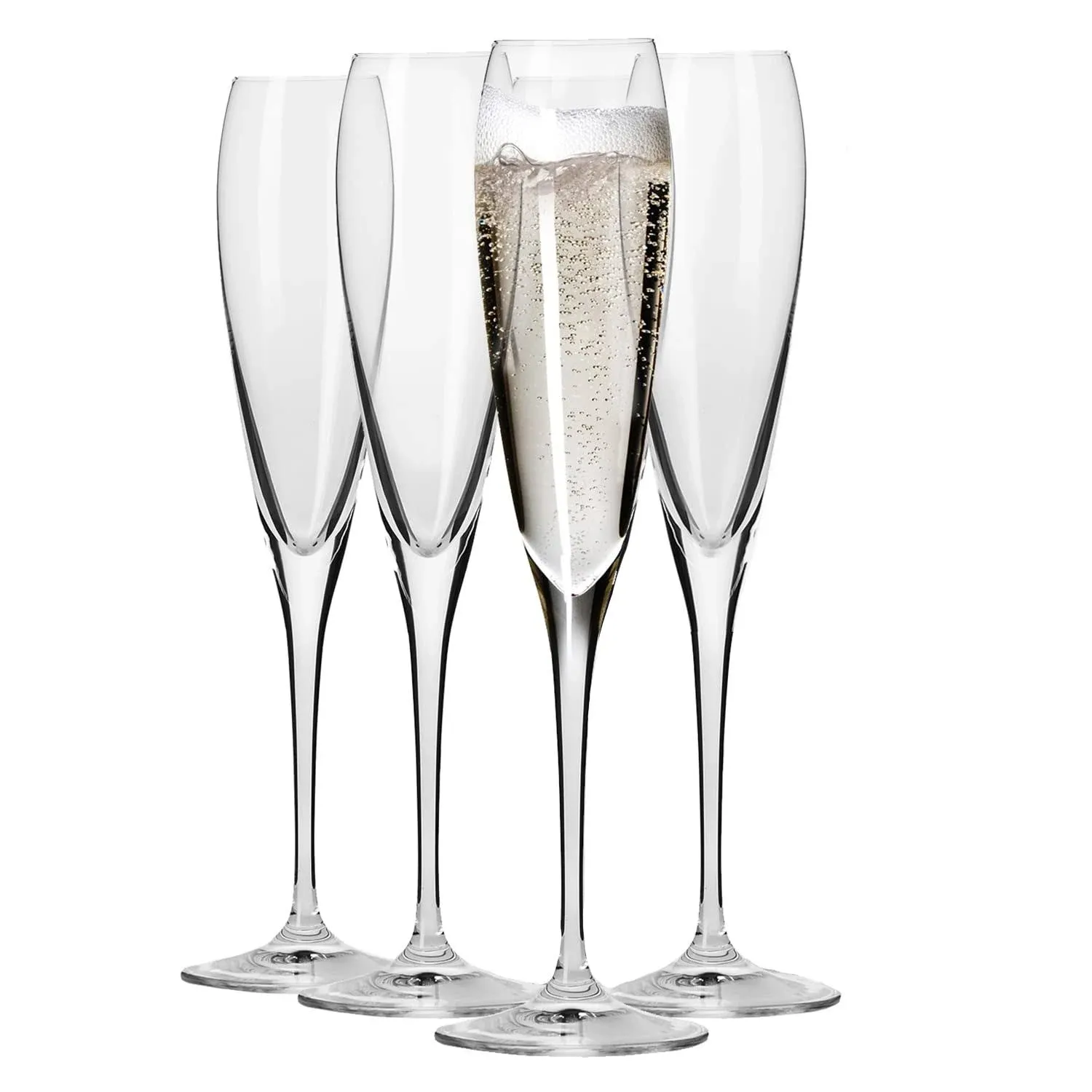 Krosno Champagne Glasses, Set of 4, 5.7 fl oz, Lead-Free Glass, Champagne Flutes for Prosecco, Sparkling Wine, Champagne and Mimosas, Dishwasher Safe, Made in Europe