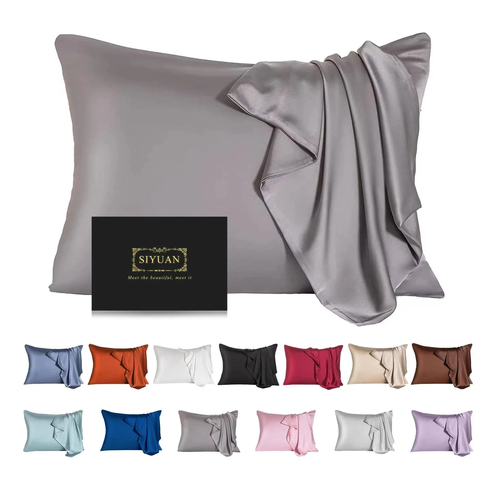 Mulberry Silk Pillowcase for Hair and Skin,Queen Size Cooling Silk Pillow Case