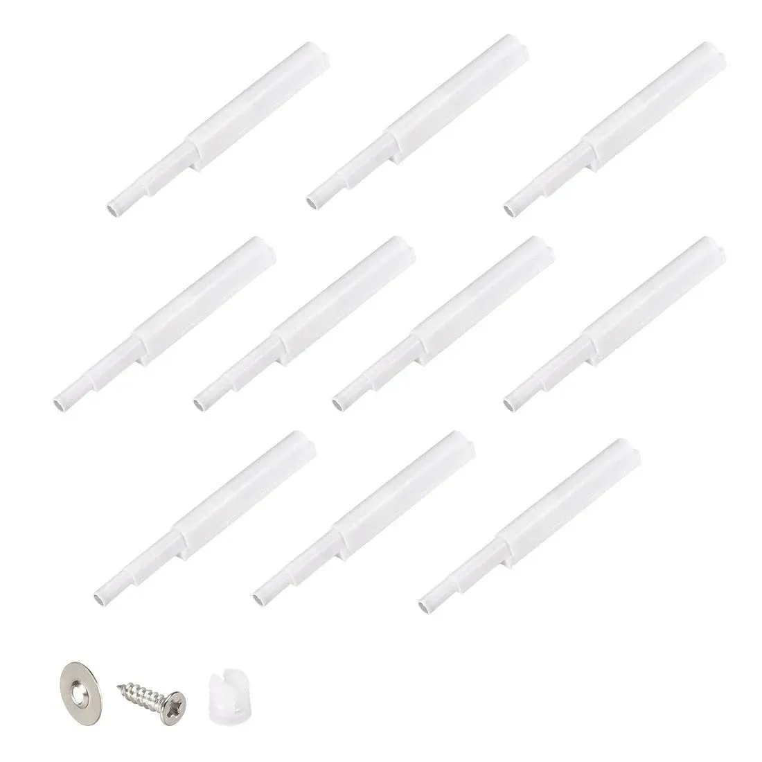 uxcell Magnetic Touch Catch Latch Push To Open System Damper Buffer for Cabinet Door Cupboard White 10 Sets