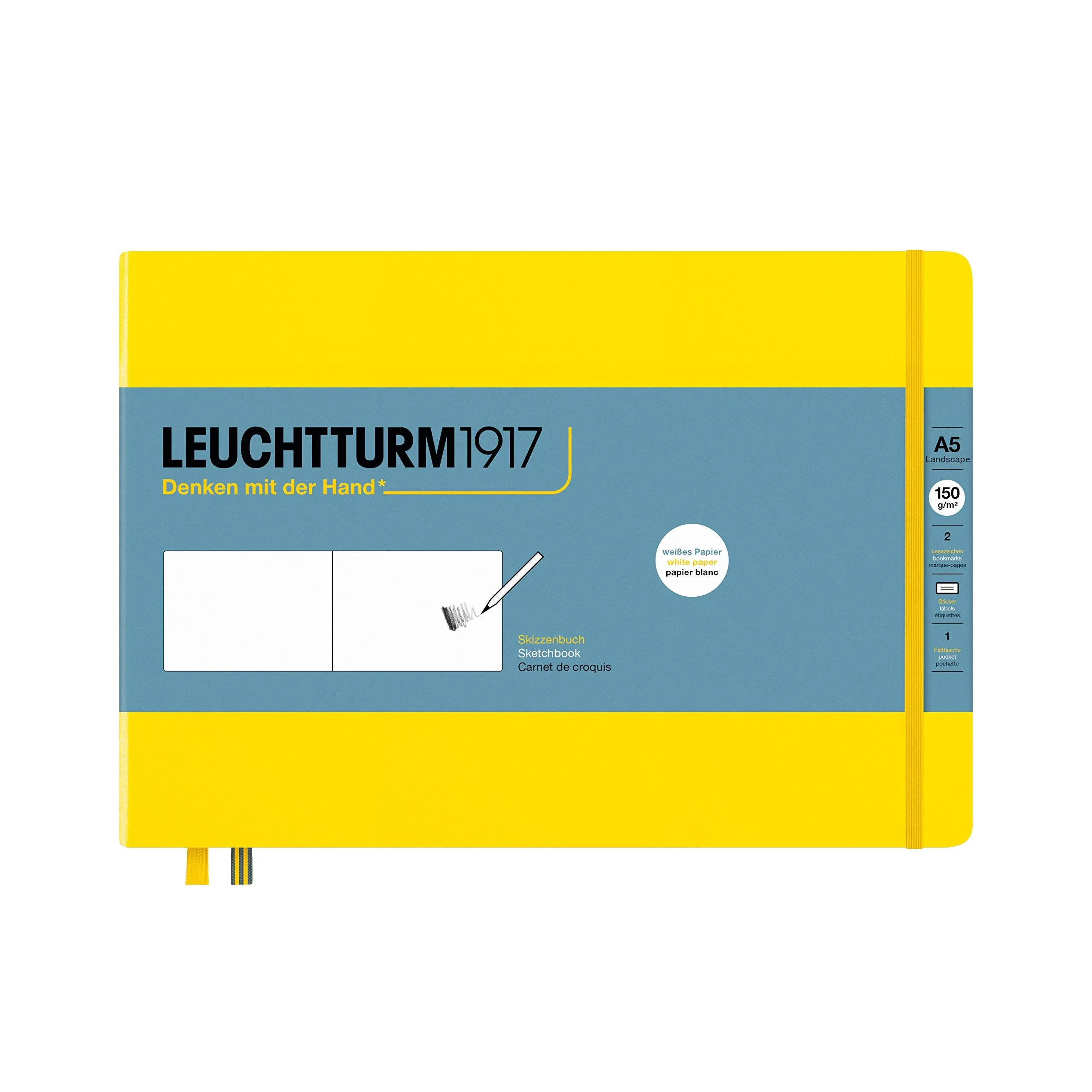 Leuchtturm1917 - Medium Landscape Hardcover Sketchbook (Lemon) - 112 Pages of 150g/m² Paper