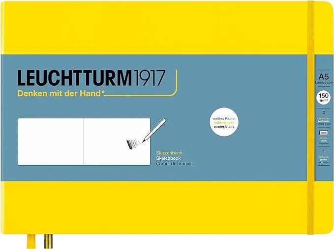 Leuchtturm1917 - Medium Landscape Hardcover Sketchbook (Lemon) - 112 Pages of 150g/m² Paper