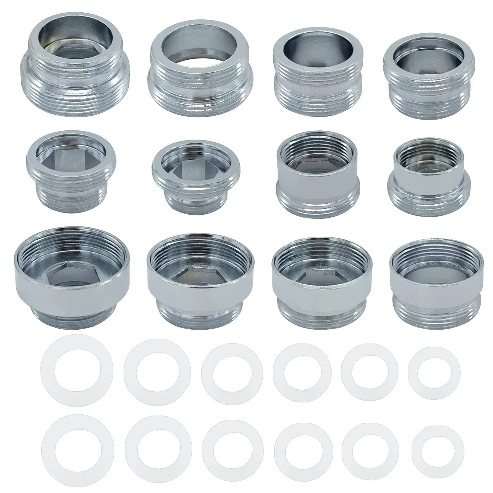 12 Pieces Faucet Adapter Kit Kitchen Aerator Adapter Male to Female,Male to Male ...