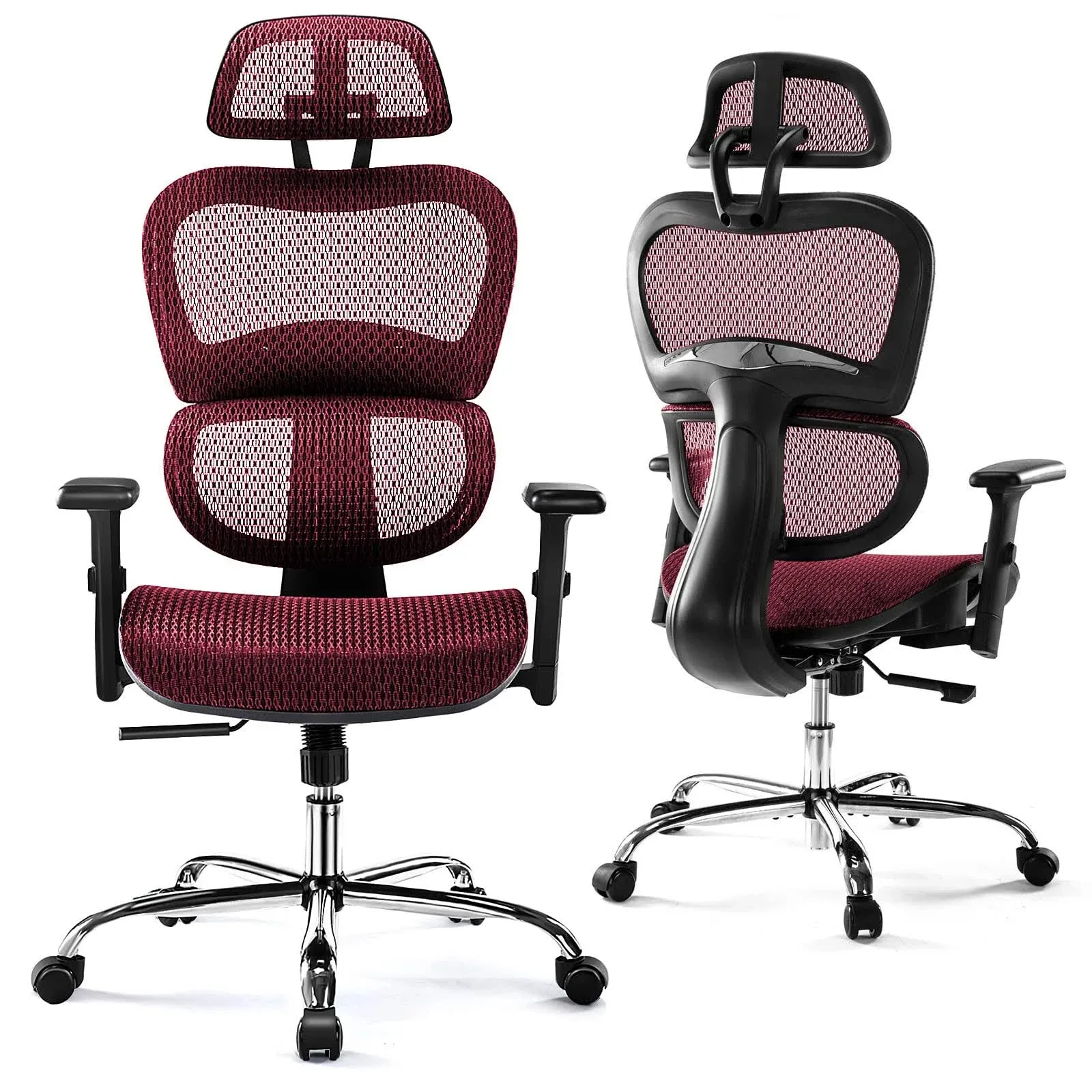 JHK Ergonomic High Back Office Chair - High Office Chair with Headrest, Swivel M