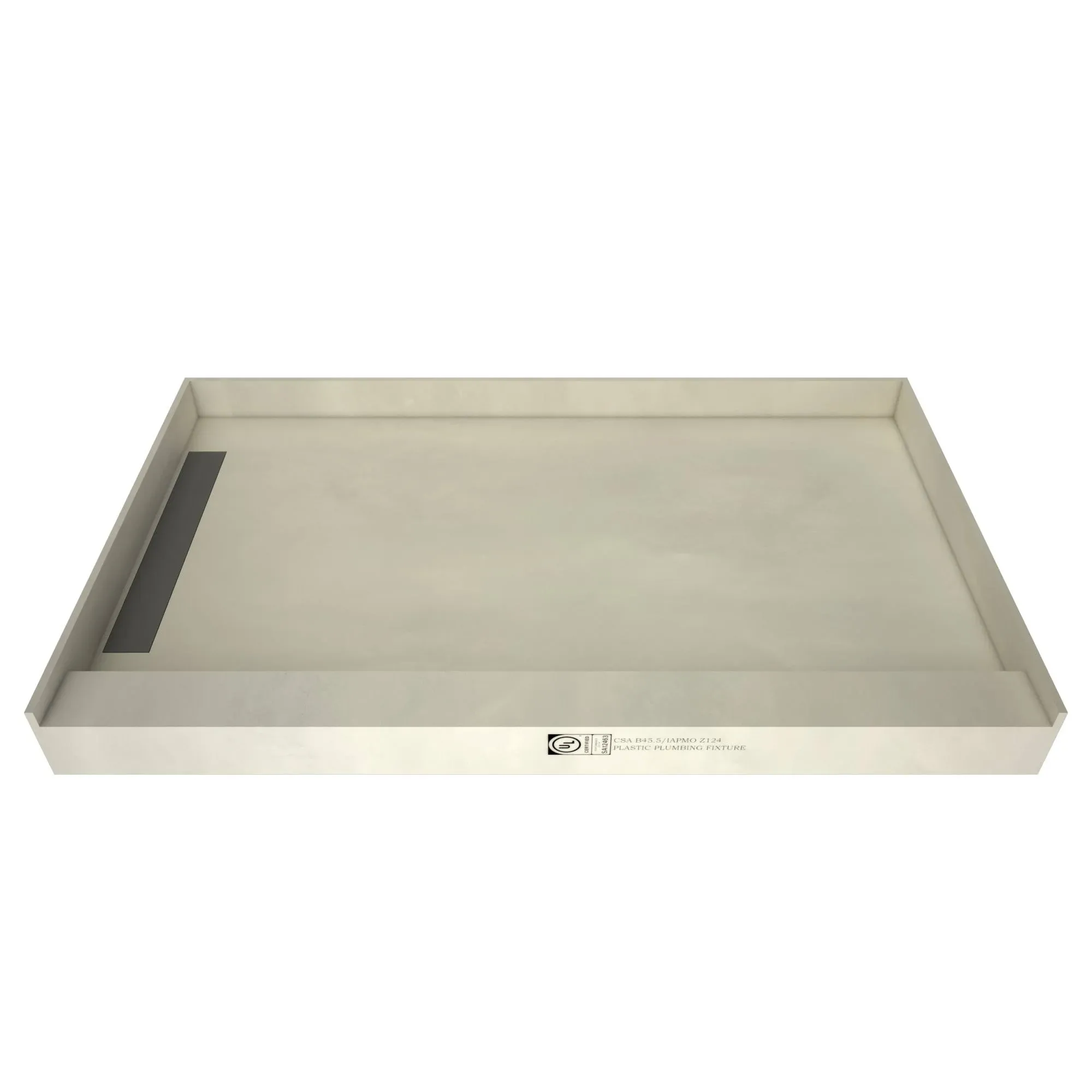 Tile Redi USA WF3260L-PVC-2.5 WonderFall Trench Single Curb Shower Pan with Left ...