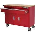 YUKON Yukon 46 inches Mobile Workbench With Solid Wood Top, Blue