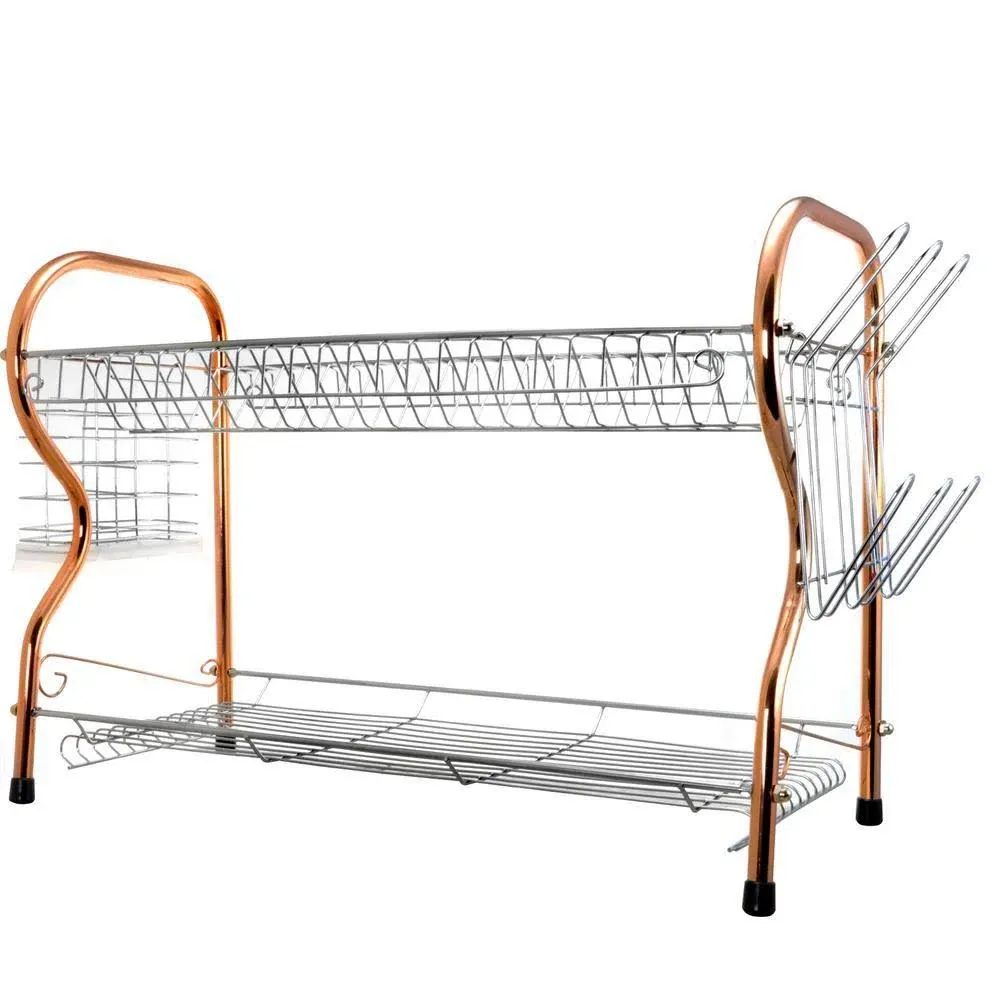 Better Chef 2-Tier Chrome Plated Dish Rack in Copper