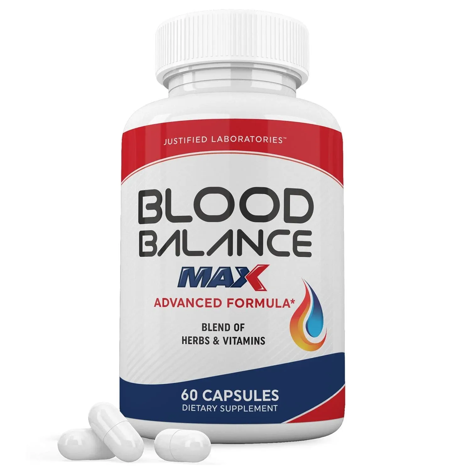 Justified Laboratories Blood Balance Max 1295mg Formula Supplement Pills 60 Capsules