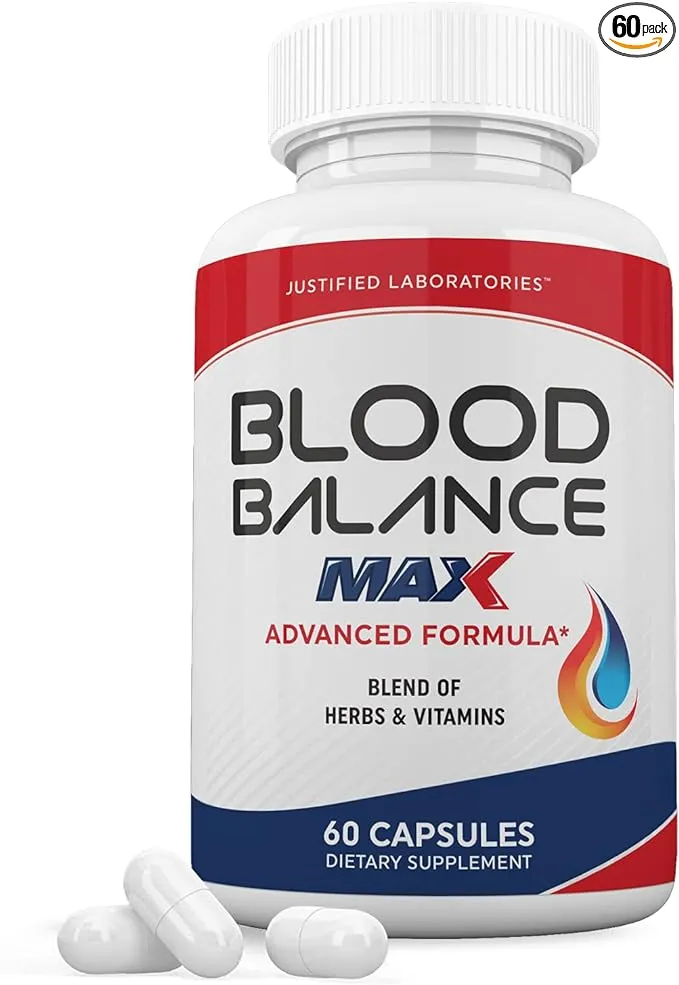 Justified Laboratories Blood Balance Max 1295MG Formula Supplement Pills 60 Capsules